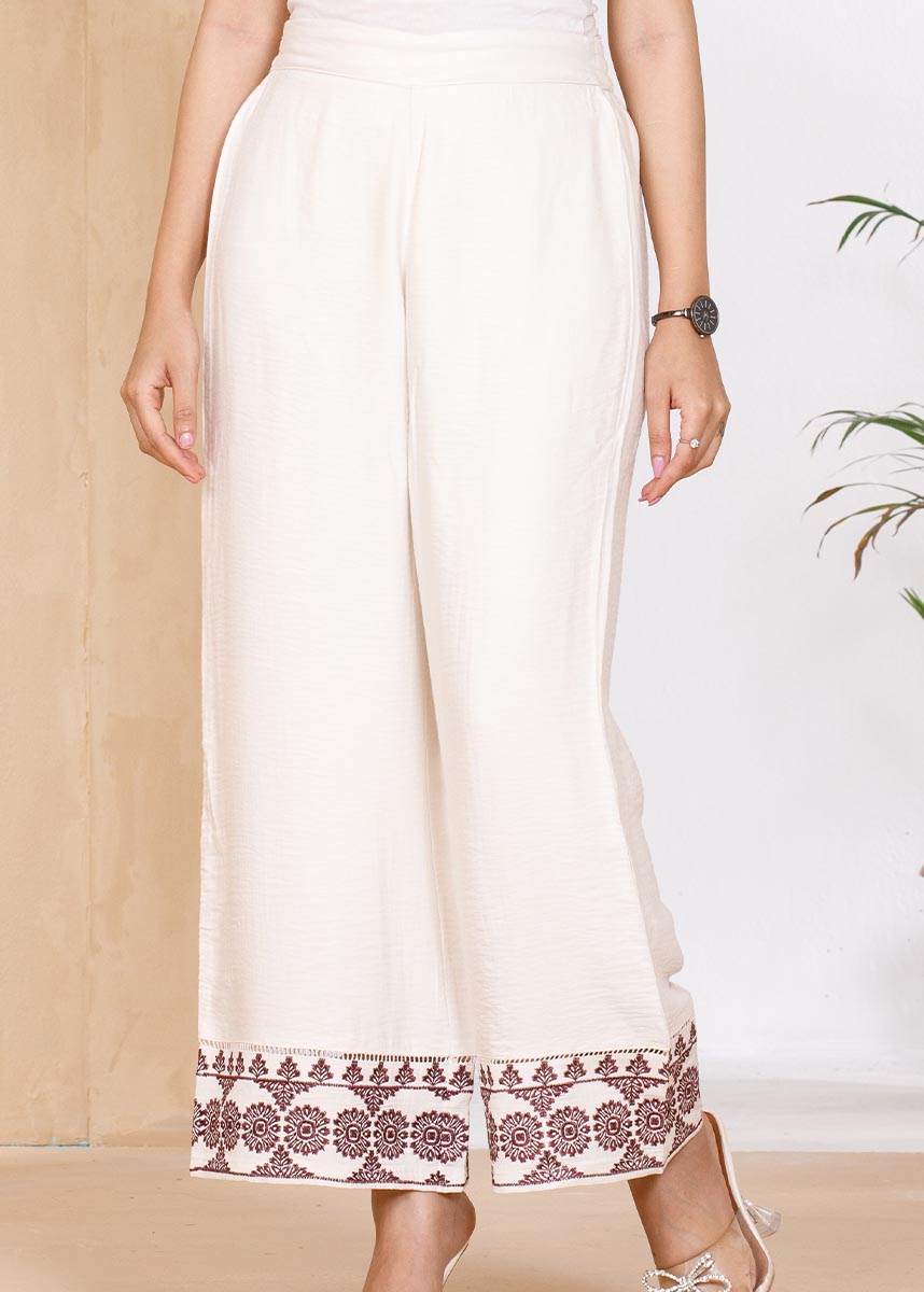 Border Embroidered Ladies Pant